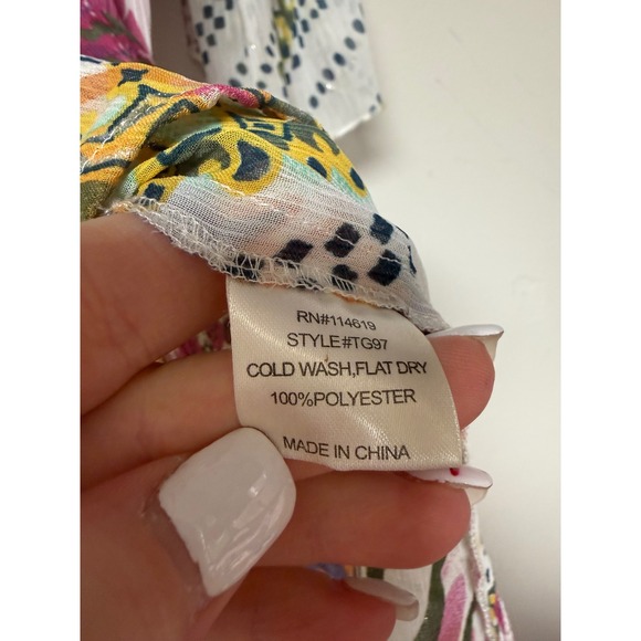 Mushka by Sienna Rose Inc. Boho Kaftan Tunic Dress Multi Color Size L - Picture 3 of 7